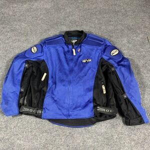Joe Rocket Motorcycle Jacket Mens 2XL XXL Blue Padded Armored Moto Biker Racing